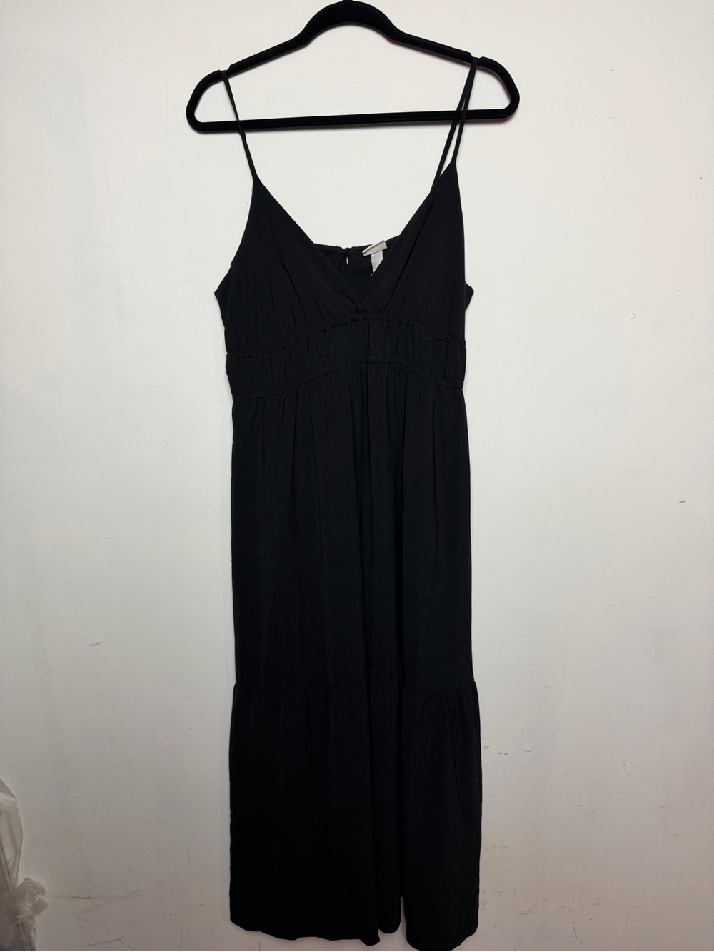 A New Day Black Maxi Dress Size L NWT Empire Waist Spaghetti Strap
